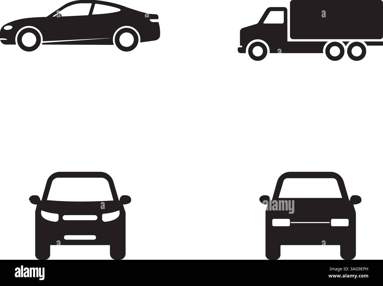 Car silhouettes set vector illustration Stock Vector