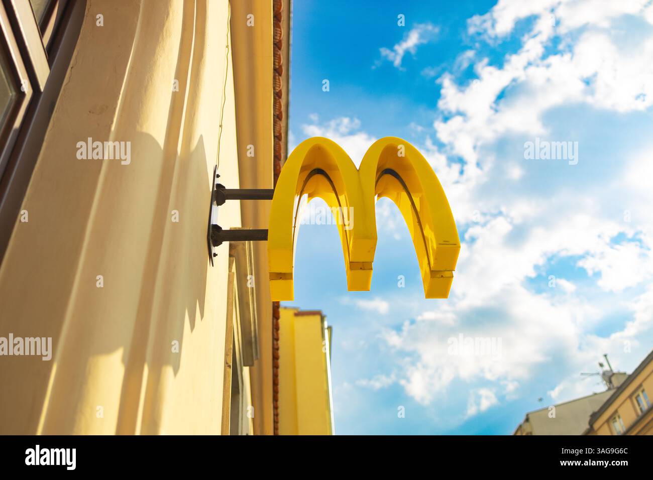 Krakow, Poland - March 26, 2025: McDonald's Golden Arches Sign Against ...