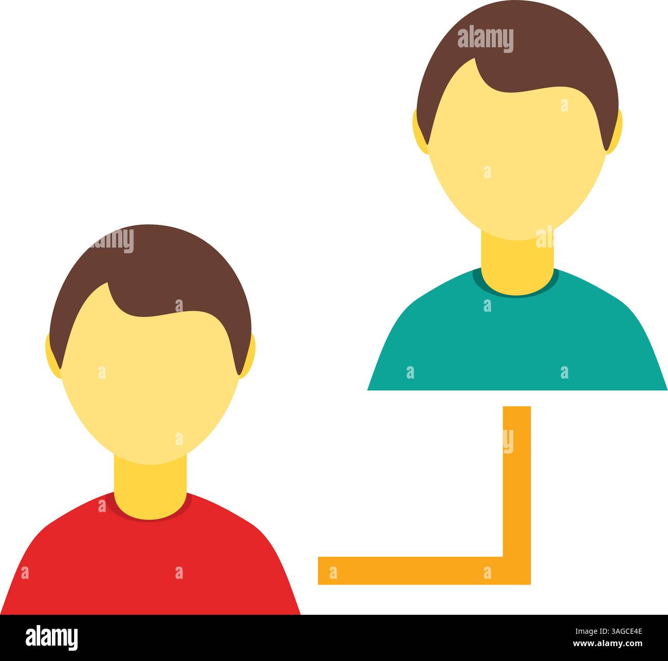 Connected Profiles II icon vector image. Suitable for mobile apps, web apps and print media. Stock Vector