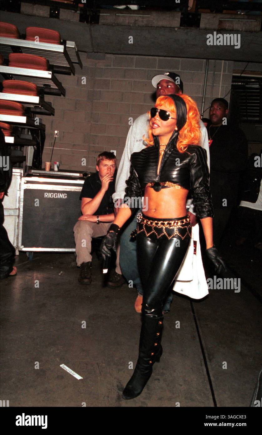 Oct 31, 2000; Boston, MA, USA; Rapper LIL' KIM backstage at JAM'N 94.5 ...