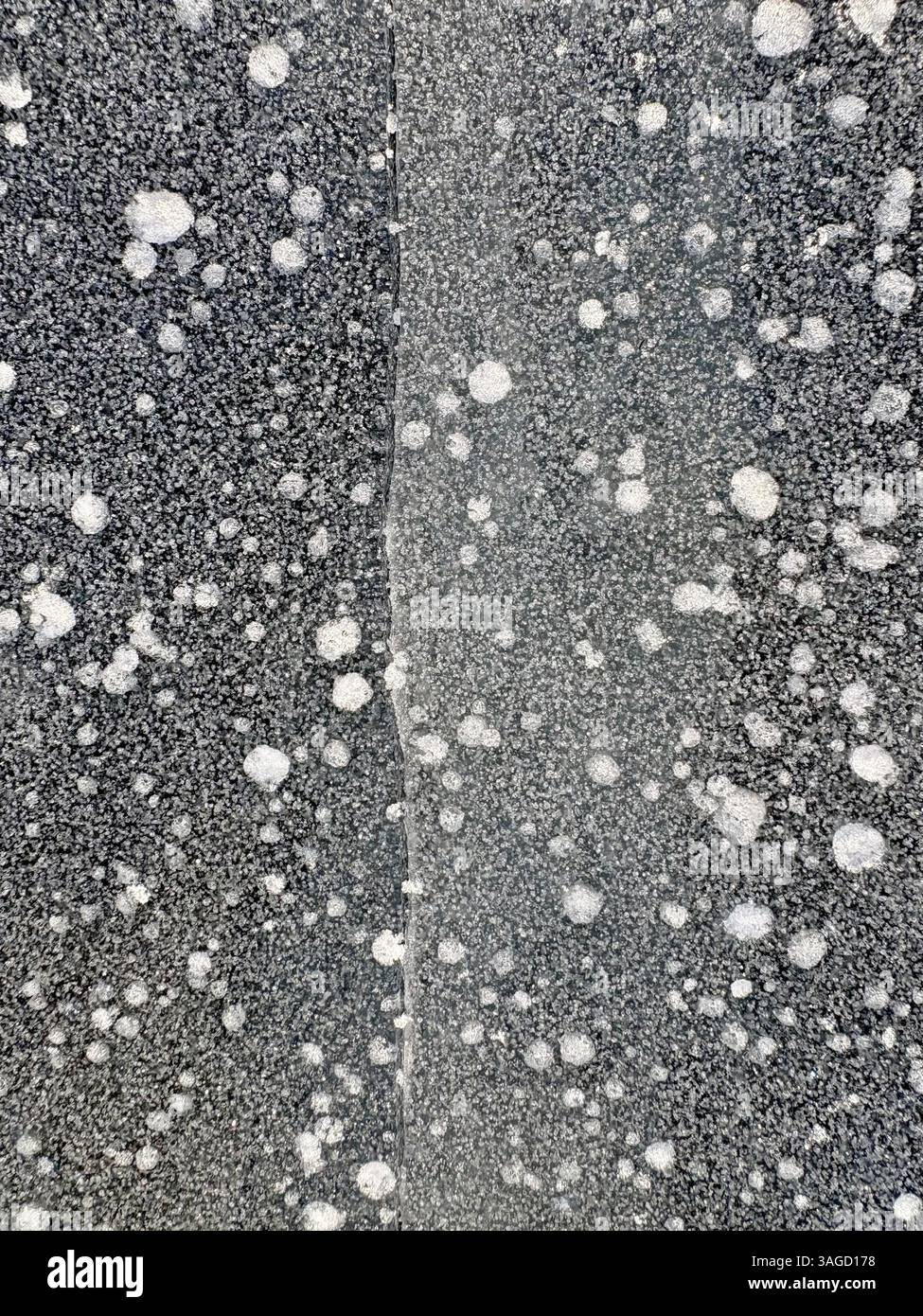 Frozen Surface with Air Bubble Patterns - Smartphone Captured Stock Image