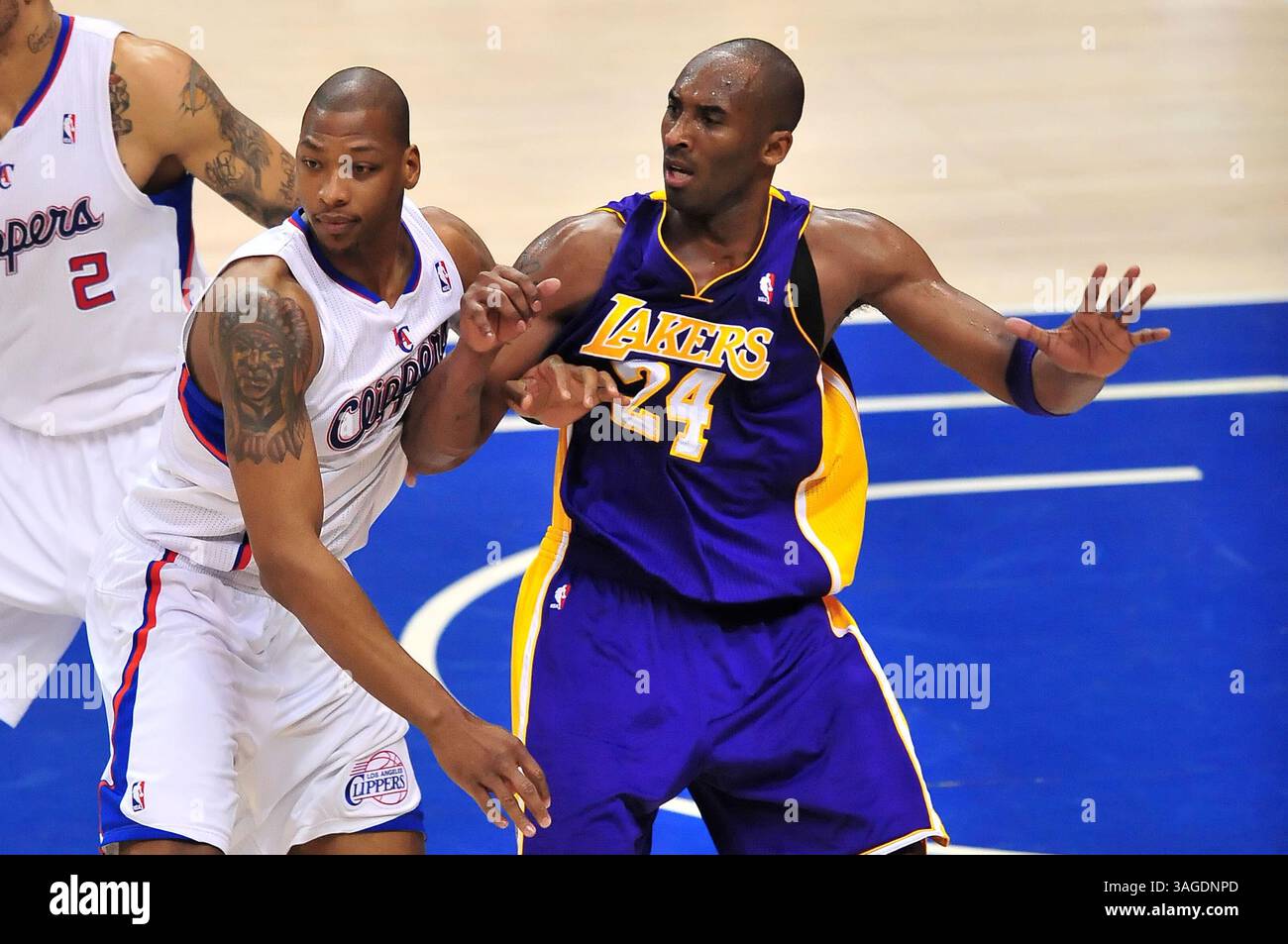 Los Angeles Lakers guard Caron Butler (1) makes a move with the basketball  against the Phoenix Suns during an NBA game, April 11, 2005 in Los Angeles.  (Kevin Reece via AP Stock Photo - Alamy, image size:1300x953