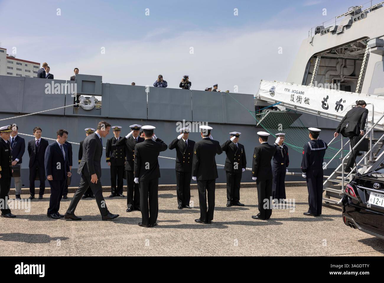NATO Secretary General Mark Rutte arrives at the Yokosuka Naval Base in ...
