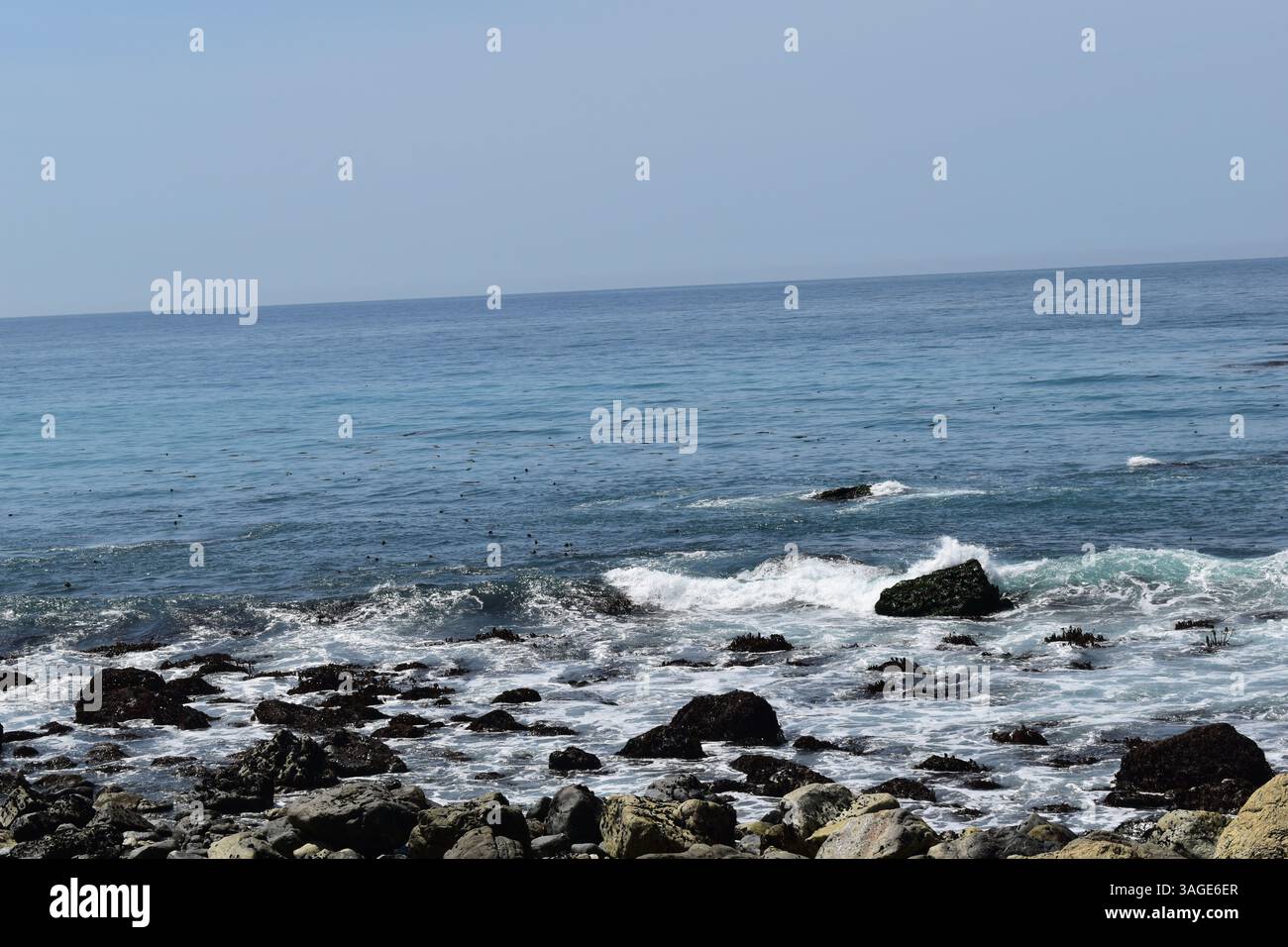 Big Sur's coastline offers a dramatic and rugged beauty, with stunning beaches between towering cliffs and the vast Pacific Ocean. - Stock Image