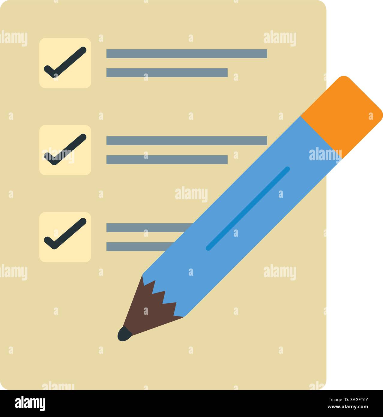 Filling Ballot Paper icon vector image. Suitable for mobile apps, web apps and print media. Stock Vector