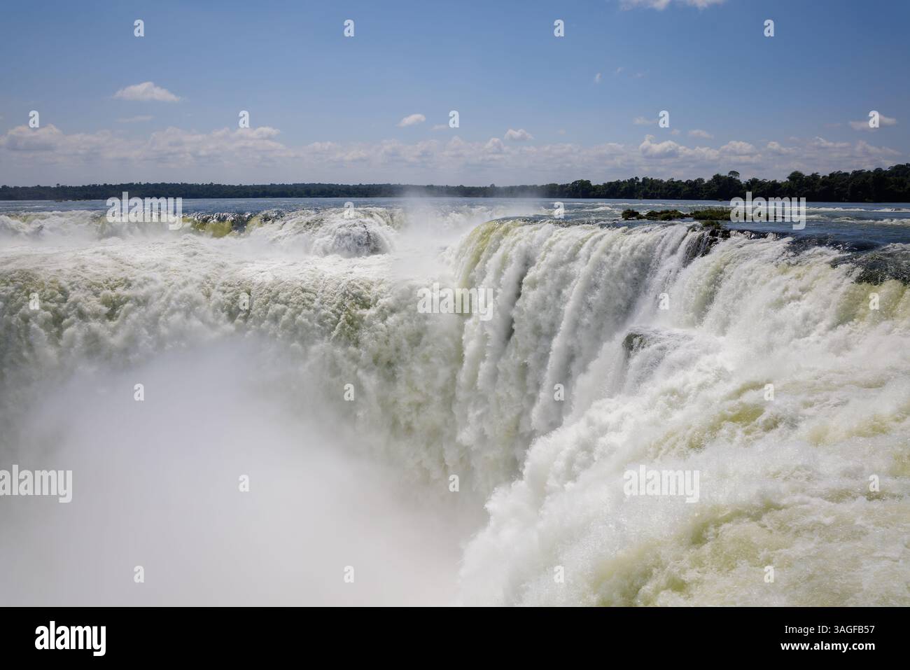 Devil's Throat waterfall at Iguazu Falls in Argentina. Stock Photo