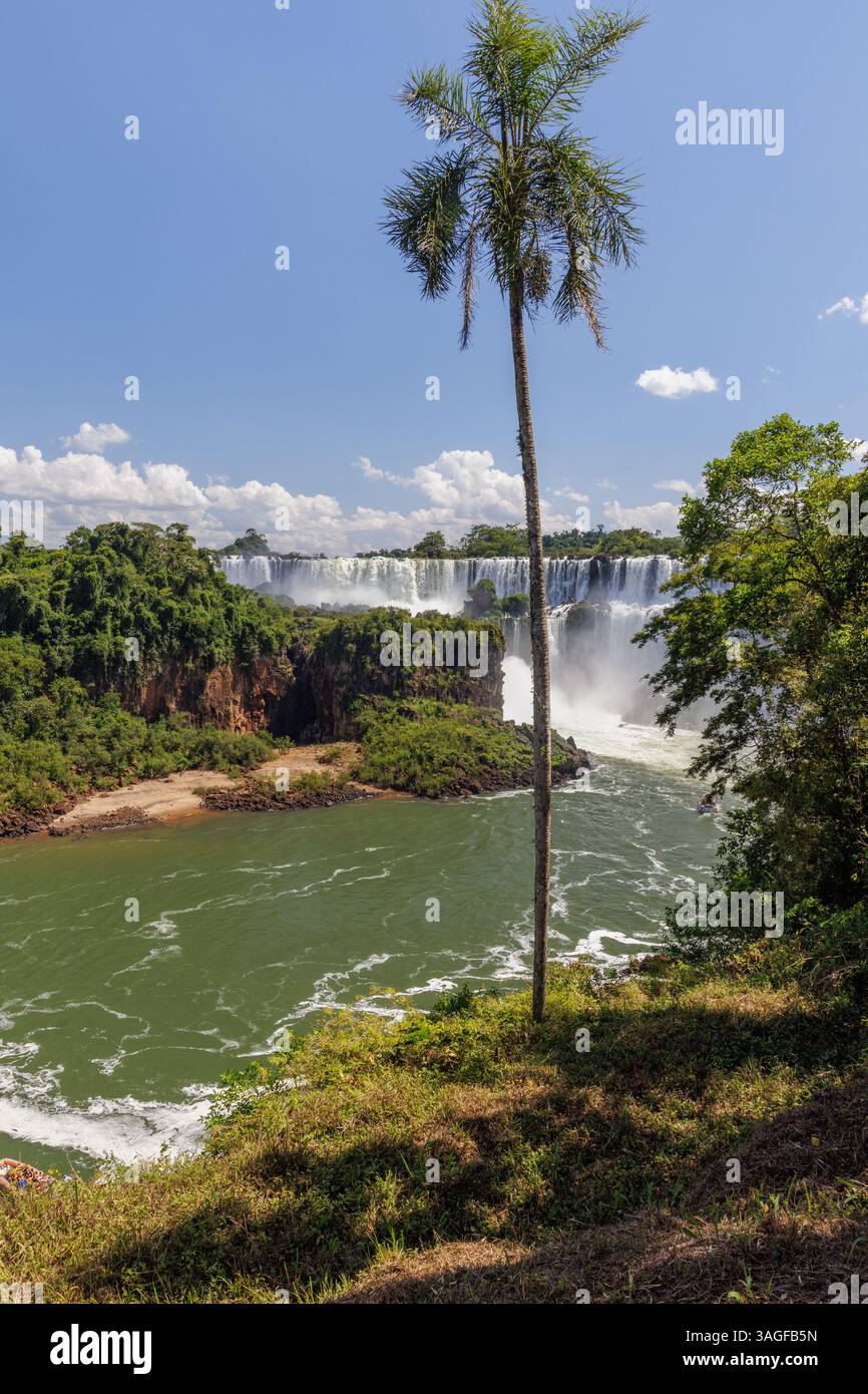 Panoramic view of the Iguazu Falls in Misiones, Argentina. Stock Photo