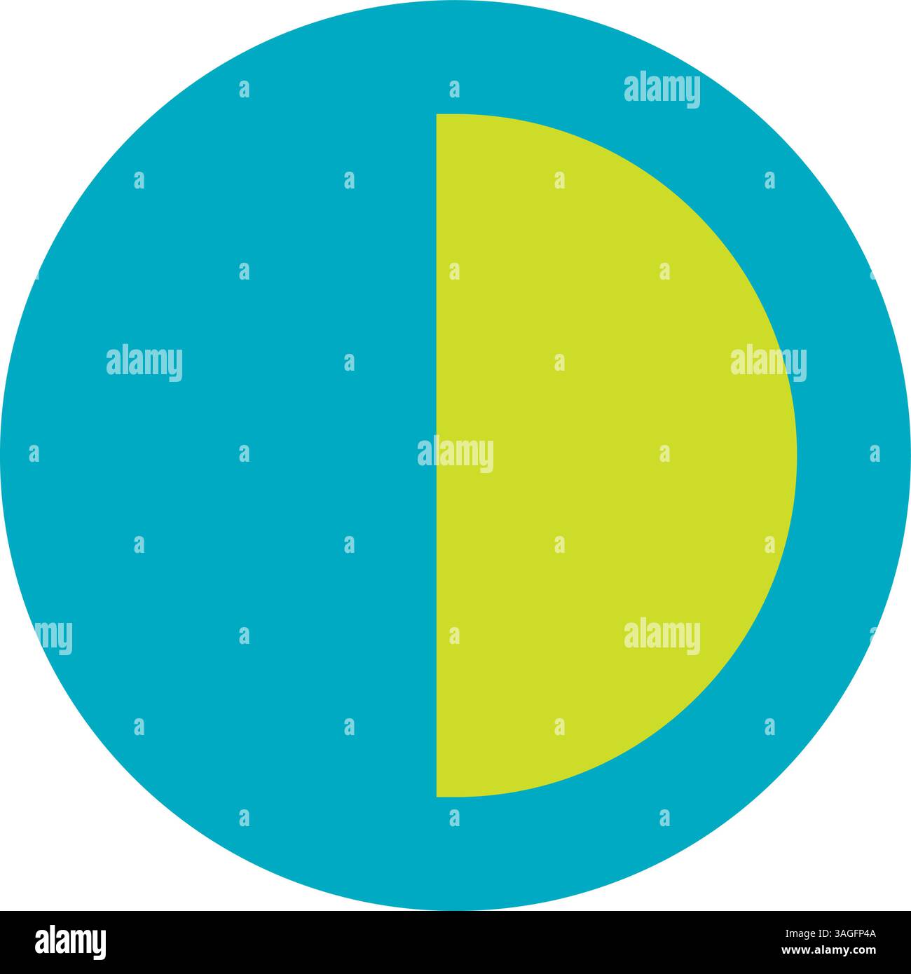 Half Pie Chart icon vector image. Suitable for mobile apps, web apps and print media. Stock Vector