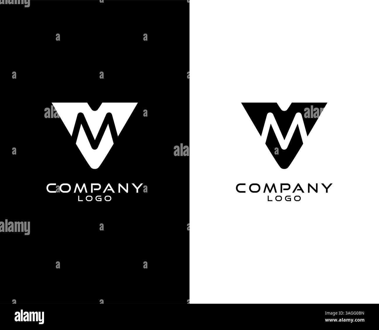 VM, MV letter abstract company Logo Template Vector Stock Vector