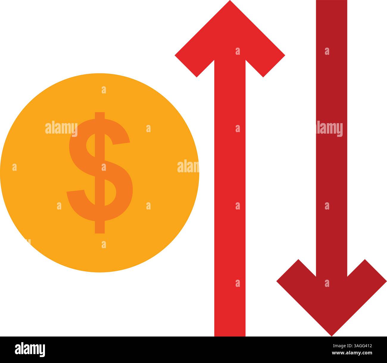 Increase and Decrease in Rate icon vector image. Suitable for mobile apps, web apps and print media. Stock Vector