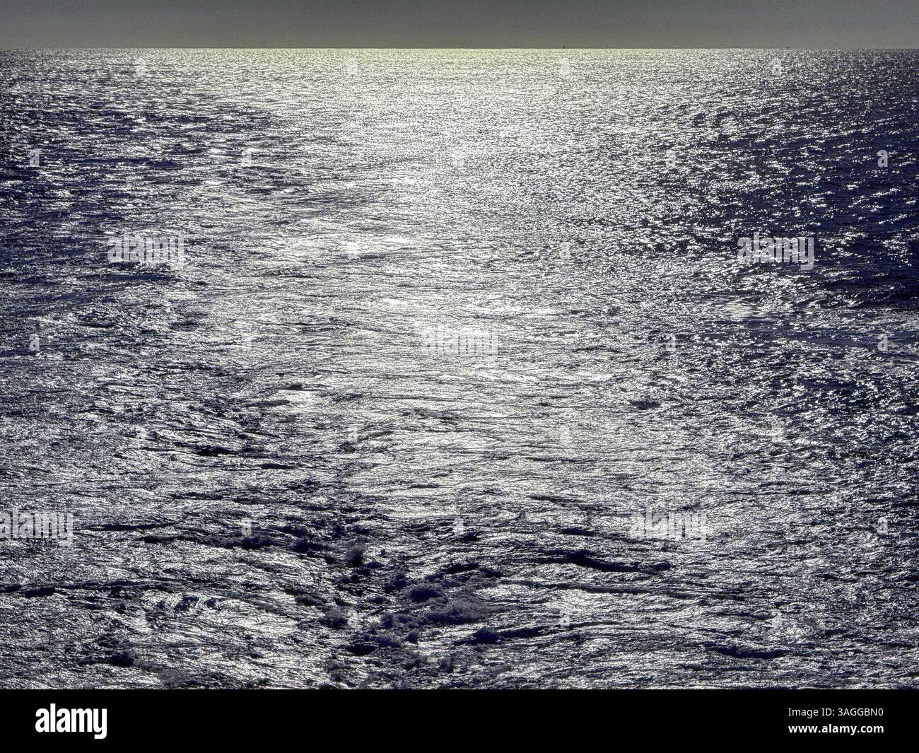 Seascape  of the wake of a cruise ship at sea at dusk. Backgrounds. Cruise vacation concept. No people. - Smartphone Captured Stock Image