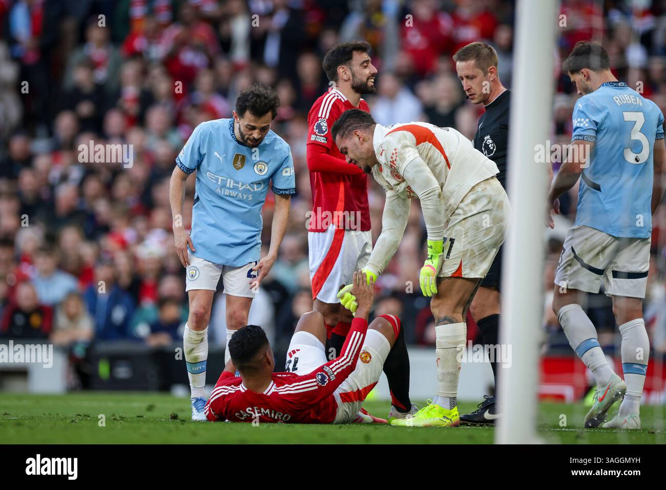 Manchester, UK. 06th Apr, 2025. Manchester United midfielder Casemiro