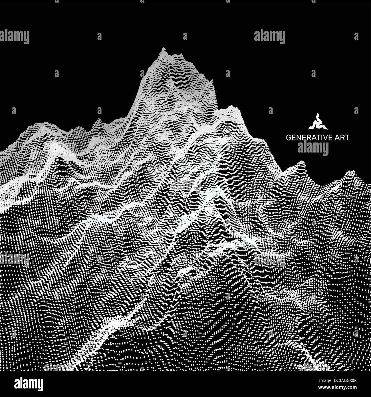 Abstract Vector Landscape Background. Cyberspace Grid. 3d Technology ...