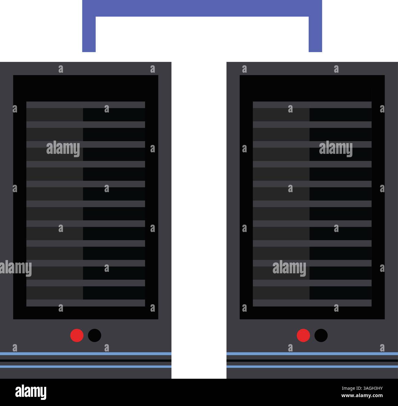 Processors Connected icon vector image. Suitable for mobile apps, web apps and print media. Stock Vector