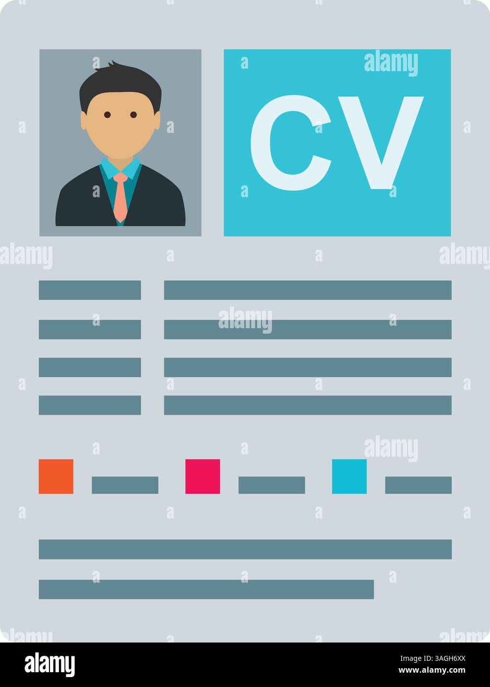 Resume icon vector image. Suitable for mobile apps, web apps and print media. Stock Vector