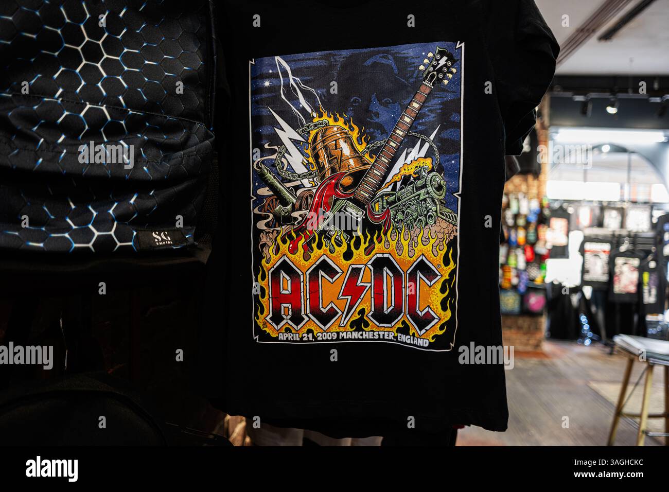 Lviv, Ukraine - April 07, 2025: A rock music AC DC themed t-shirt ...