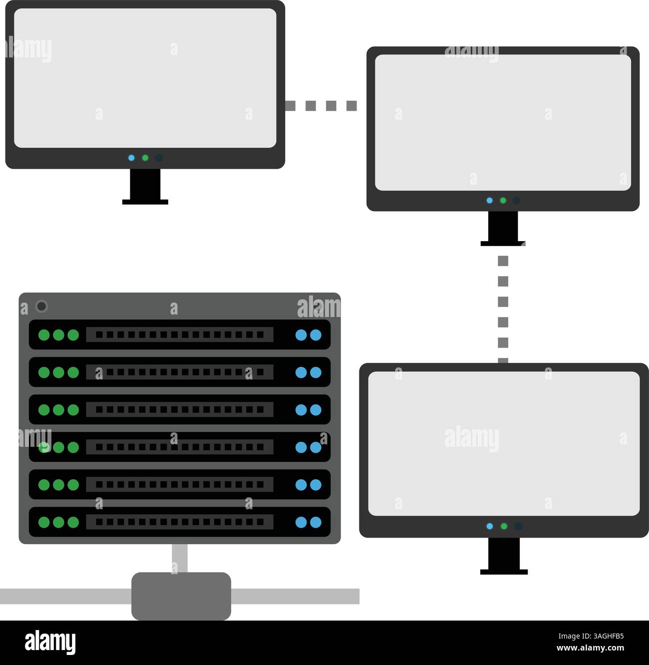 Server Connections icon vector image. Suitable for mobile apps, web apps and print media. Stock Vector