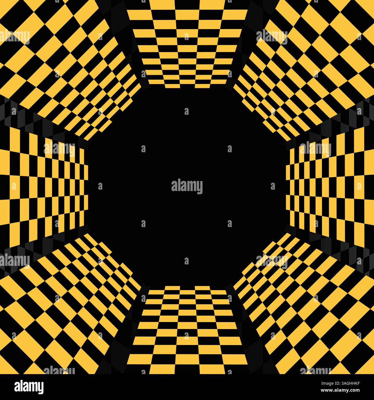 Yellow black arrow background hexagon Stock Vector Images - Alamy