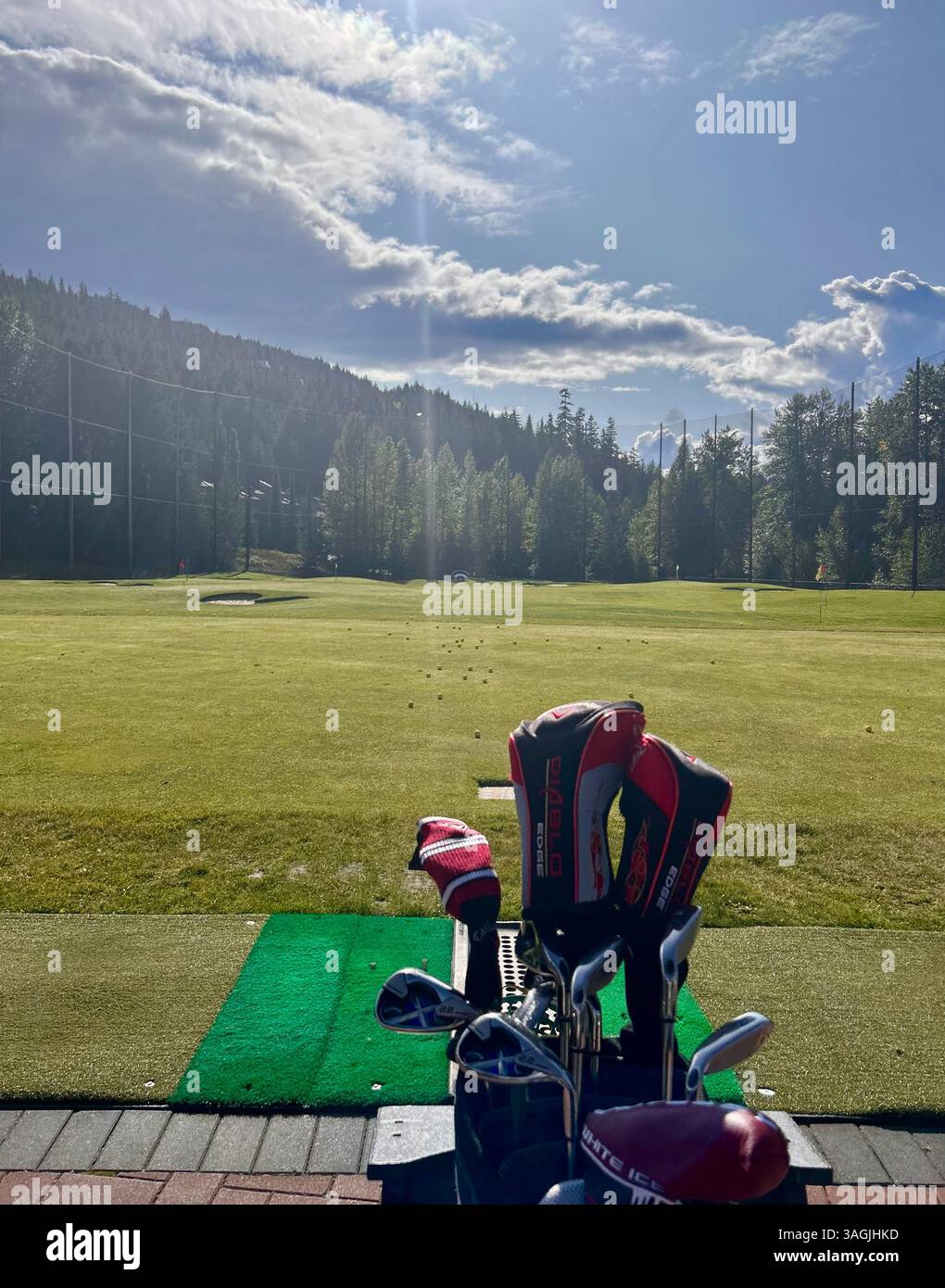 Sunny Afternoon at the Driving Range - Smartphone Captured Stock Image