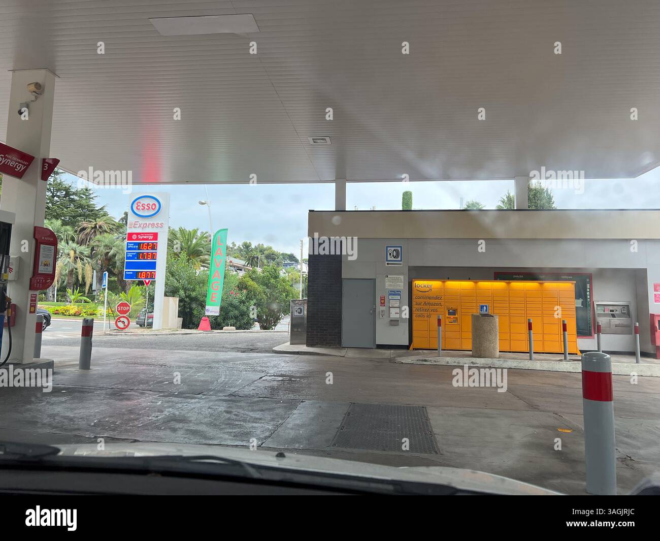 Cannes, France - 09-02-2022: gas station in Cannes, France - Smartphone Captured Stock Image
