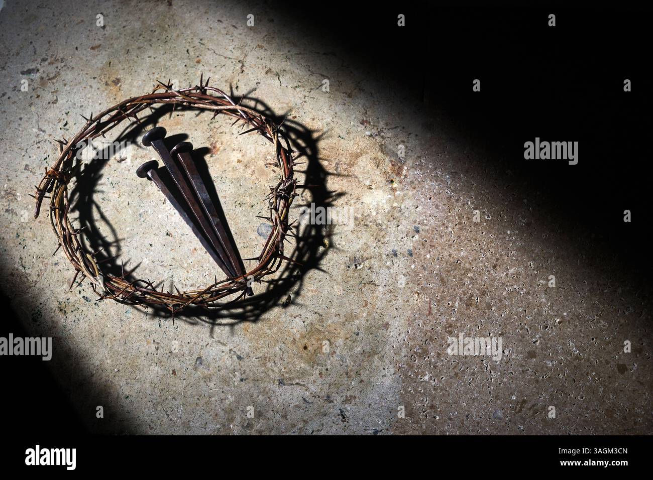 Crown of Thorns and Nails Stock Photo - Alamy