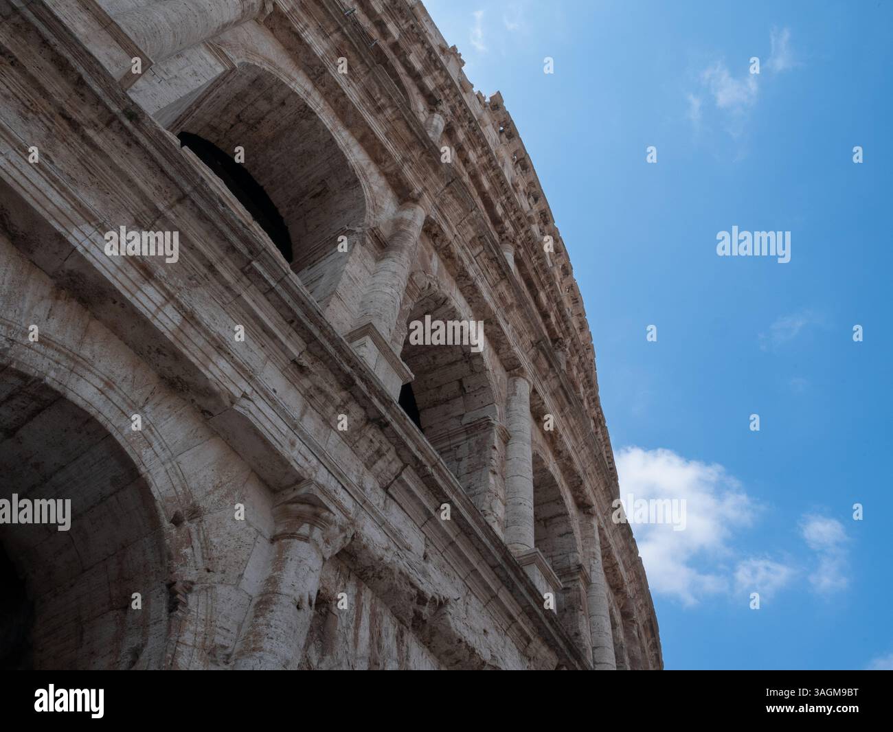 Underneath View Rome The Colosseum in Rome, Italy, under blue sky Stock Photo - Alamy