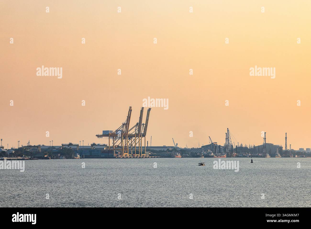 Panorama of Bangkok shipping container terminal, One of the Asian ...