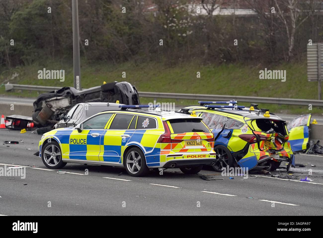 The scene on the A1, which has been shut in both directions on Tyneside ...