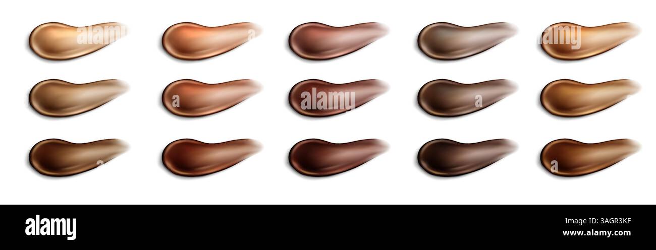 Smear Color Kit Foundation drops kit with various dark skin tones. Brown shades liquid ...