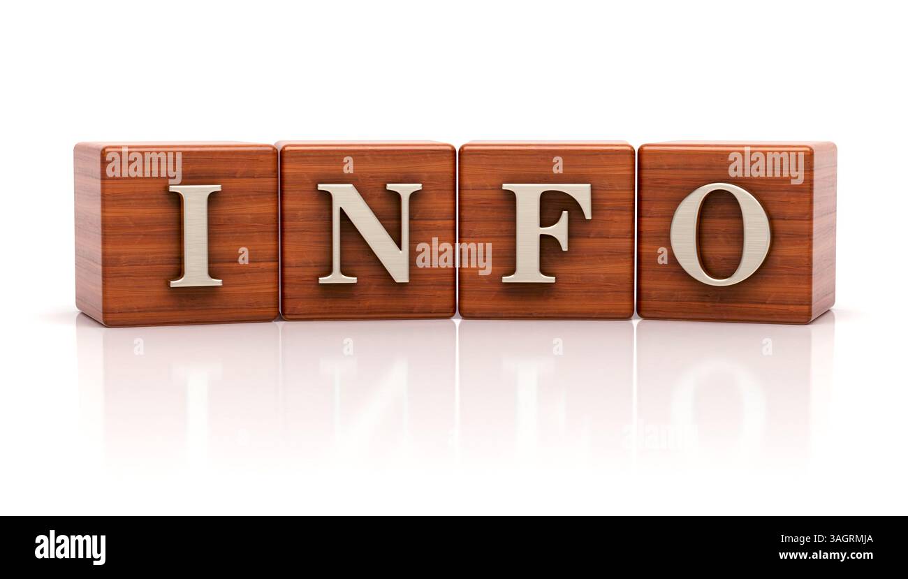 Info written on wooden cubes Stock Photo