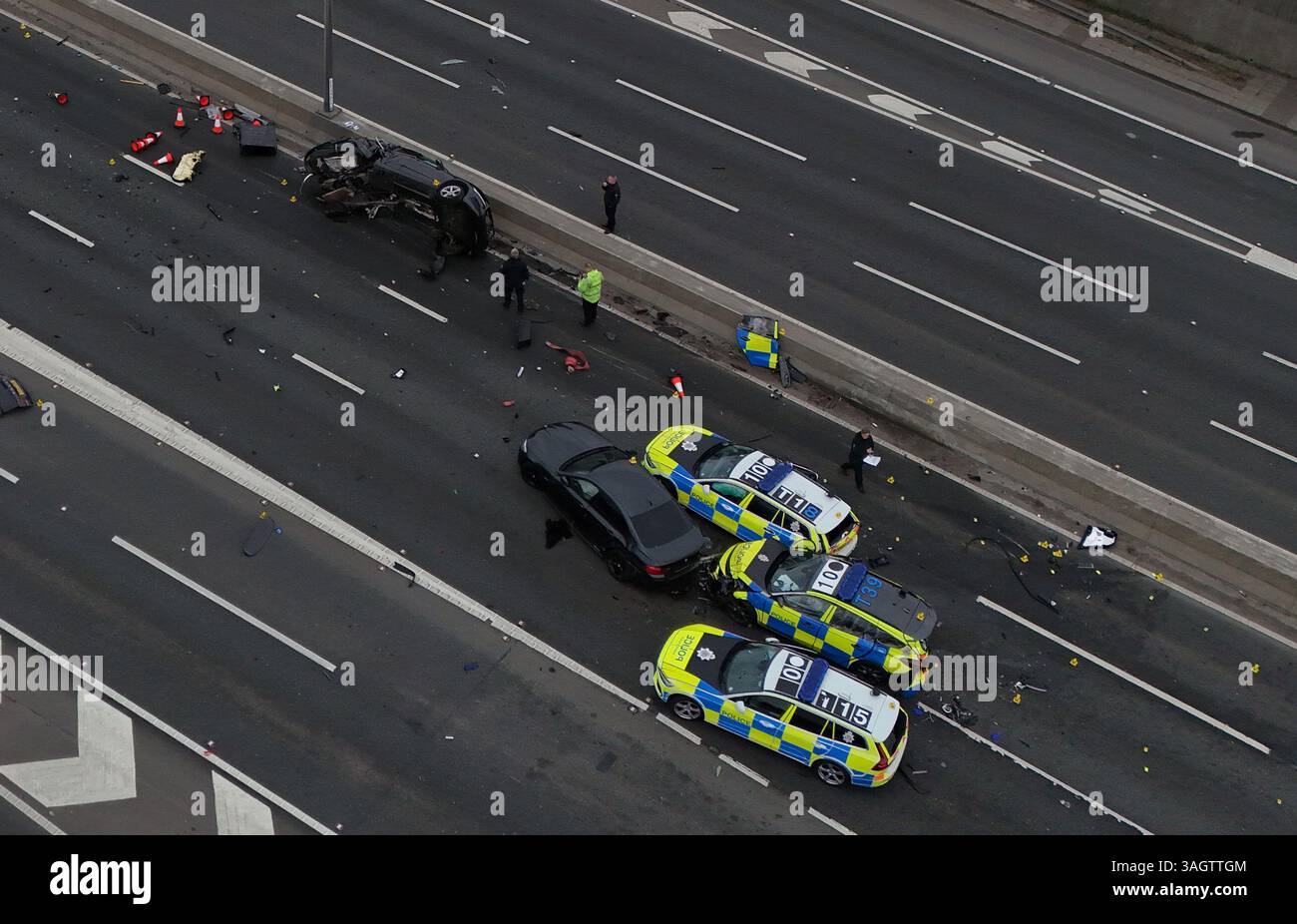 The scene on the A1, which has been shut in both directions on Tyneside ...