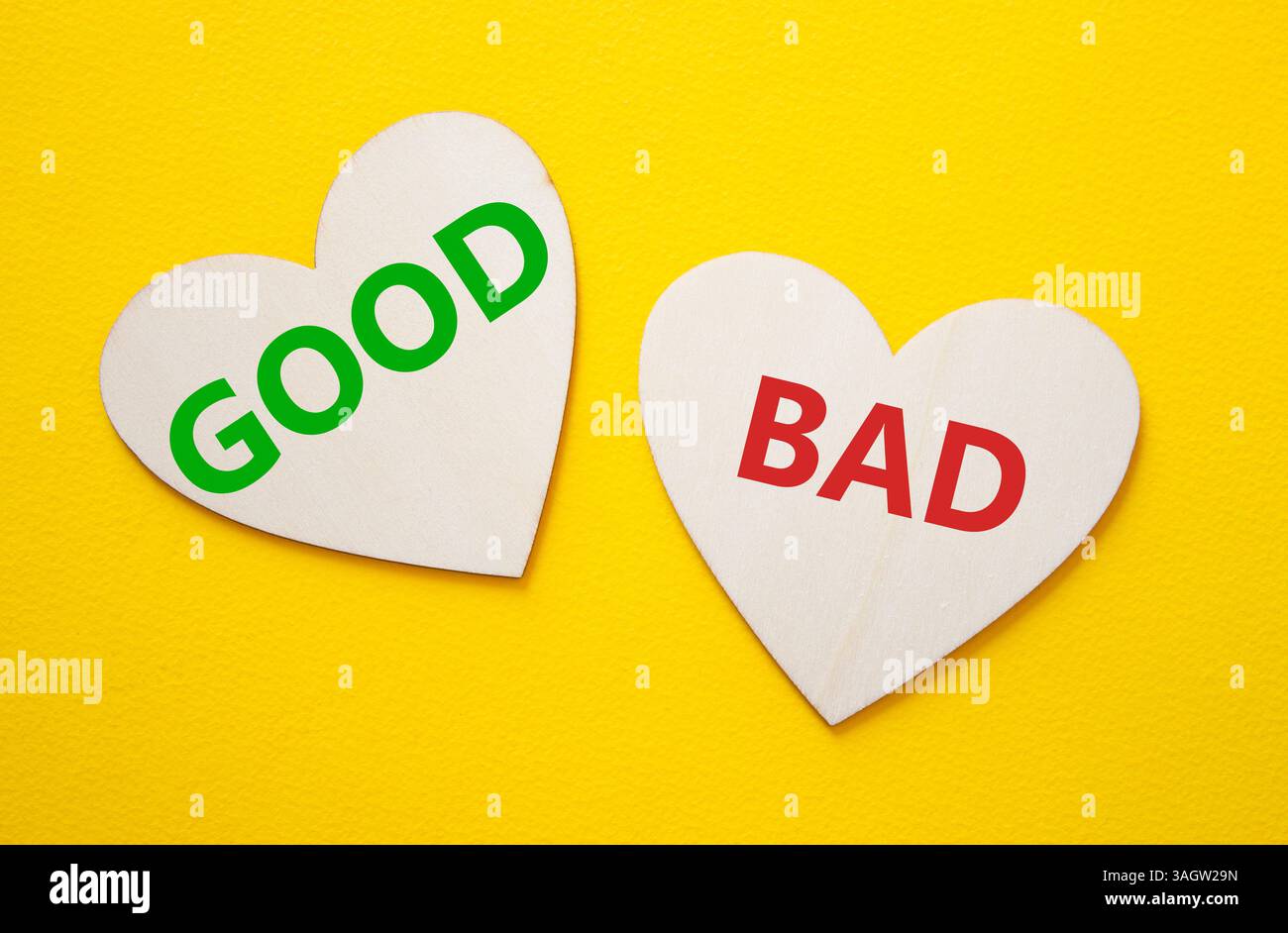 Good or Bad symbol. Concept word Good or Bad on wooden puzzle ...