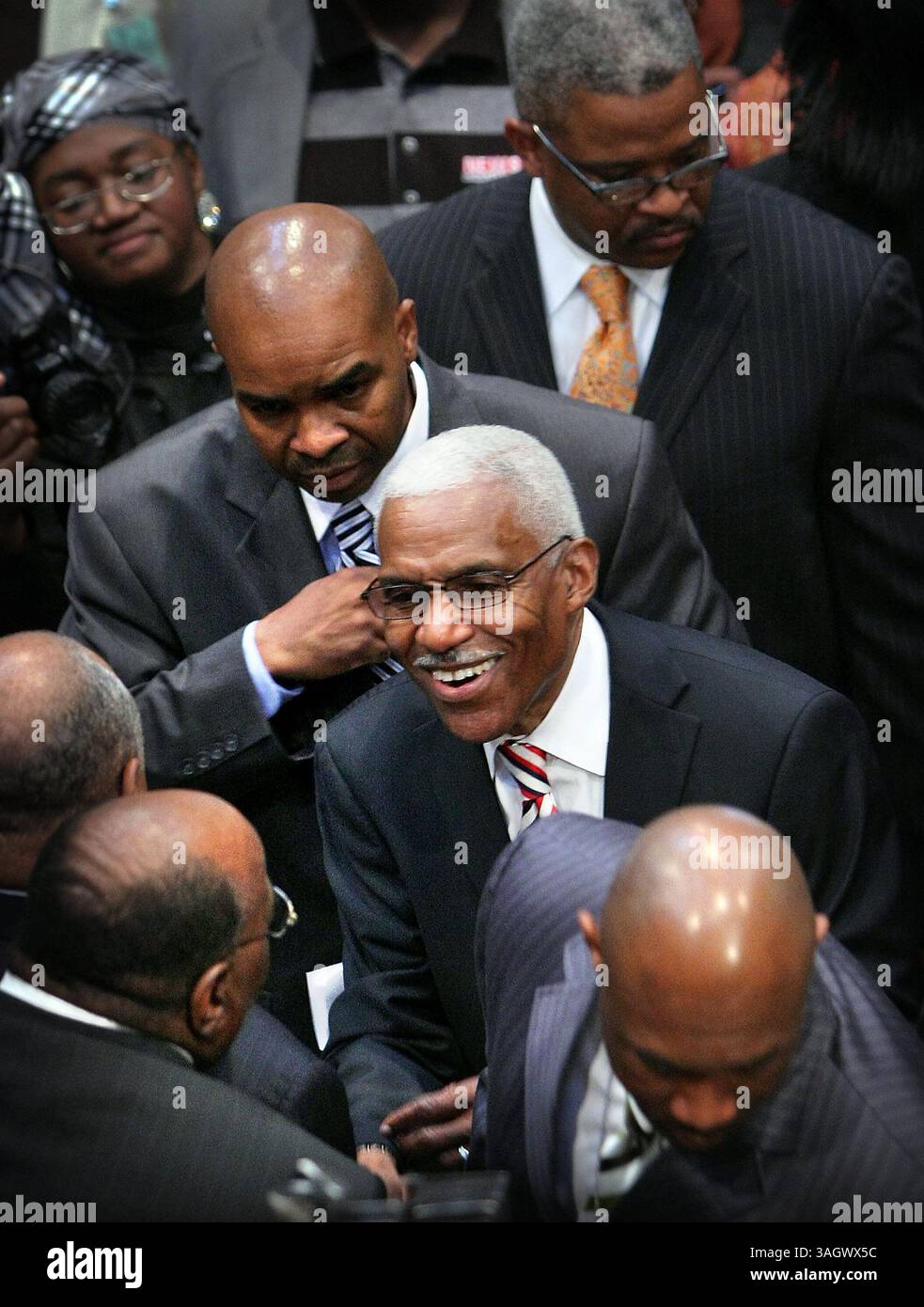 Oct 26, 2009 (jwwharton) Photo by Jim Weber: Mayor AC Wharton greets well wishers at City Hall after being sworn in Monday afternoon. After winning a sound victory in this month's special election to fill Willie Herenton's vacated seat, Memphis' new Mayor AC Wharton was sworn in Monday afternoon in the Hall of Mayors at City Hall. (Credit Image: © The Commercial Appeal/ZUMApress.com) Stock Photo