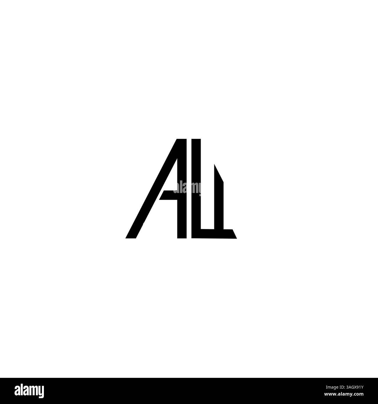 letter AU, UA triangle shape Logo Template Vector Design white background Stock Vector