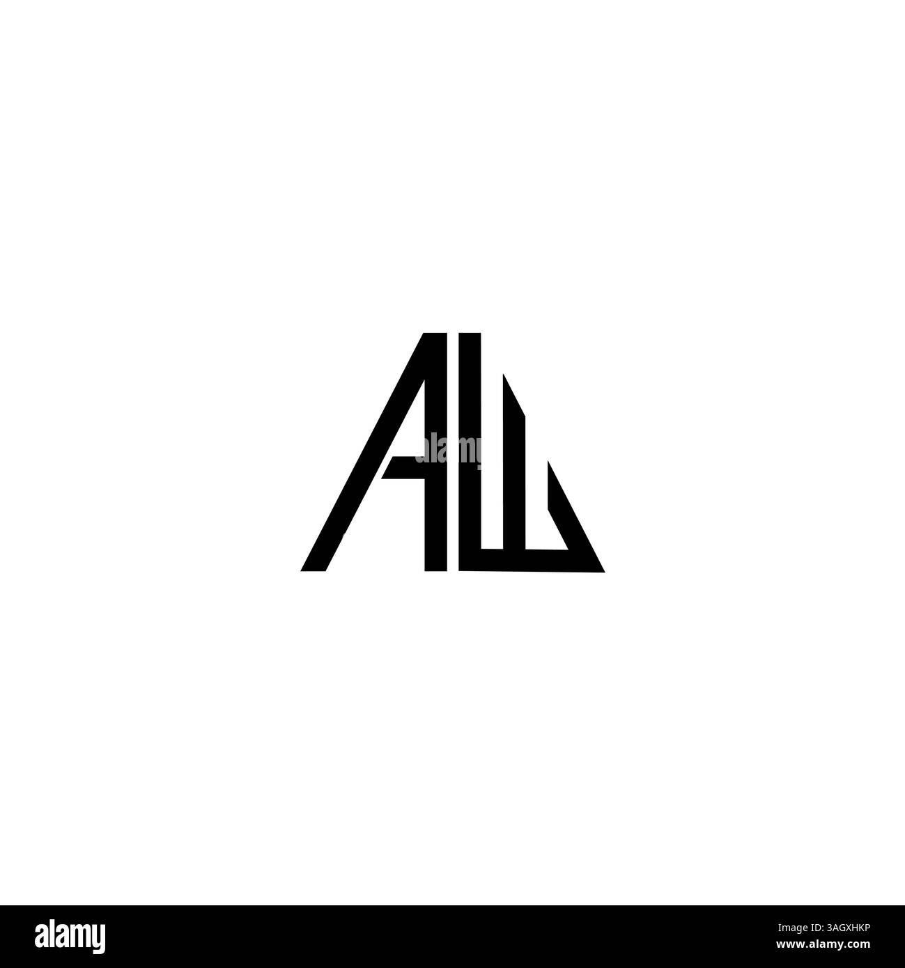 letter AW, WA  triangle shape Logo Template Vector Design white background Stock Vector