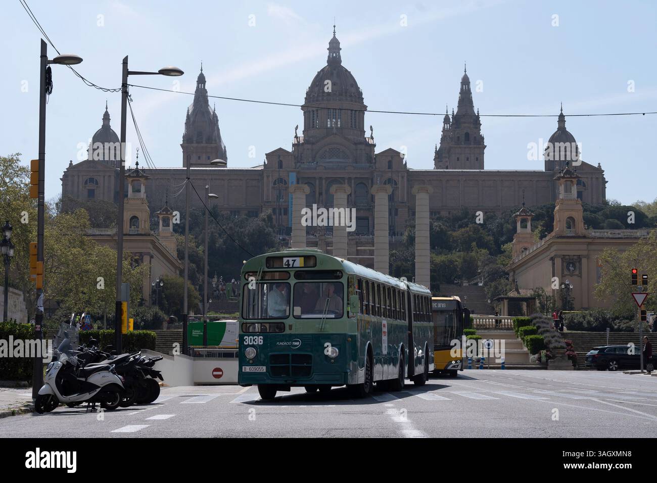 The 47 bus, which goes from the Nou Barris neighborhood of Barcelona to ...