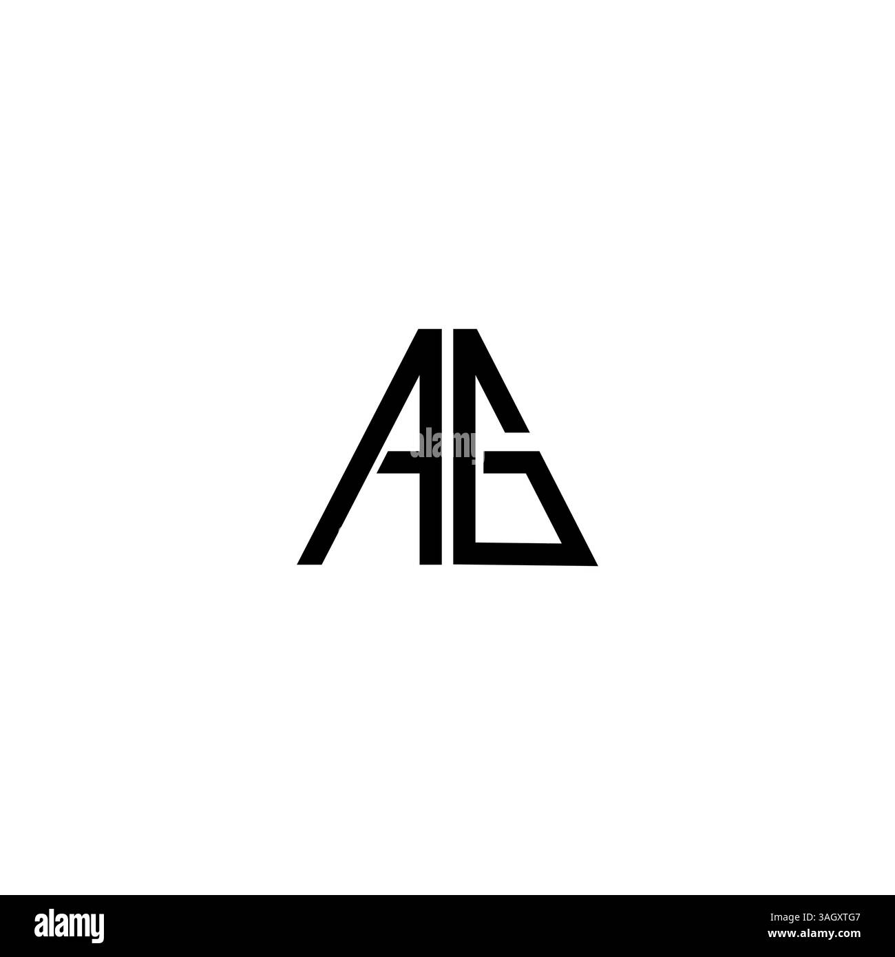 letter AG, GA triangle shape Logo Template Vector Design white background Stock Vector