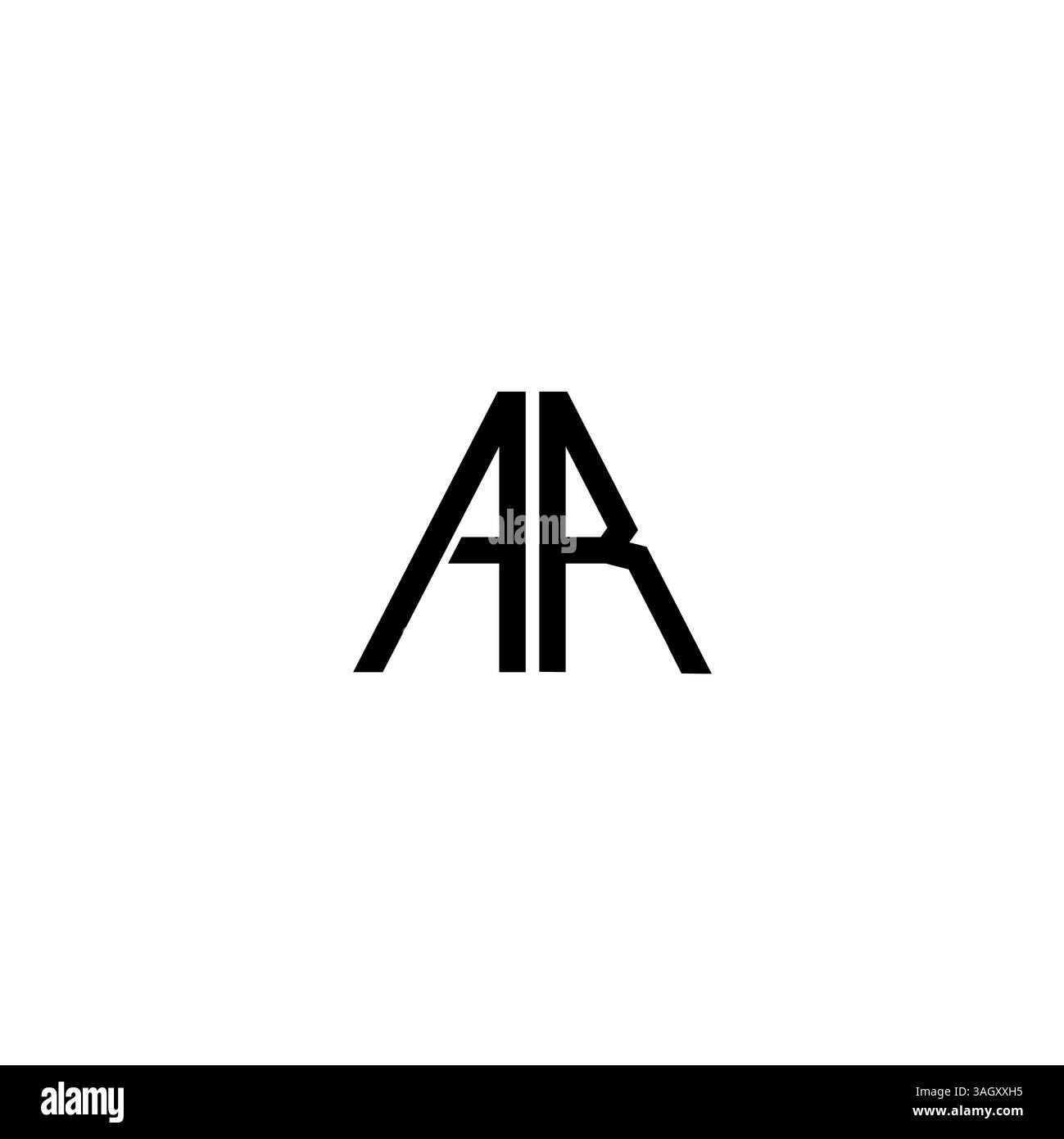 letter AR, RA triangle shape Logo Template Vector Design white background Stock Vector