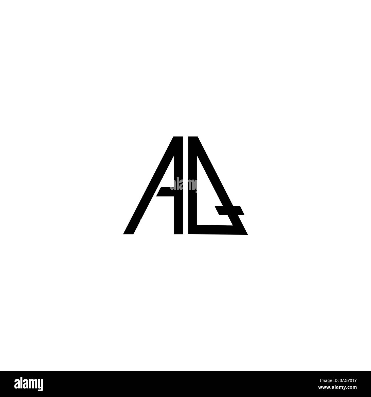 letter AQ, QA triangle shape Logo Template Vector Design white background Stock Vector