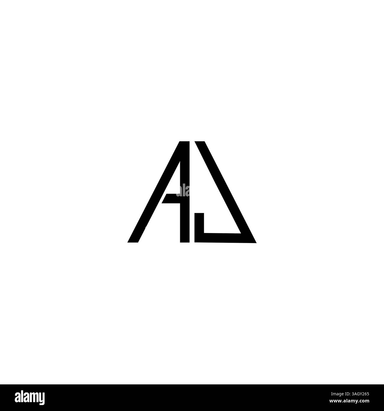 letter AJ, JA triangle shape Logo Template Vector Design white background Stock Vector