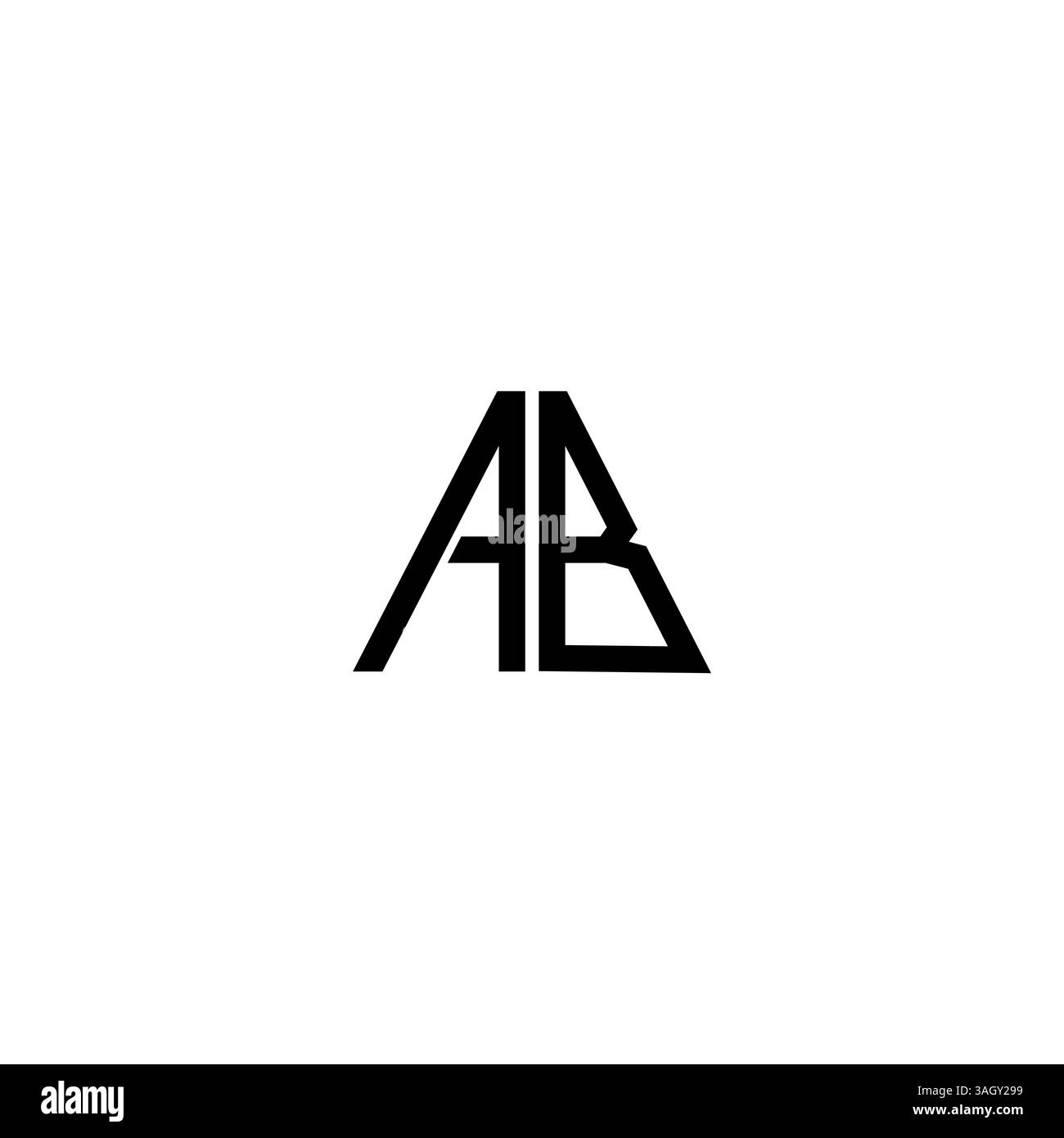 letter AB, BA triangle shape Logo Template Vector Design white background Stock Vector