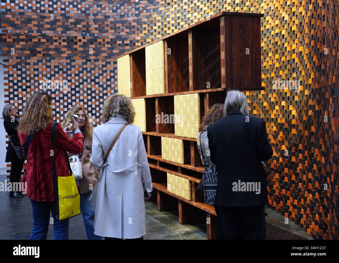 Milan, Italy. 09th Apr, 2025. Milan, Saint Laurent Installation in Via ...