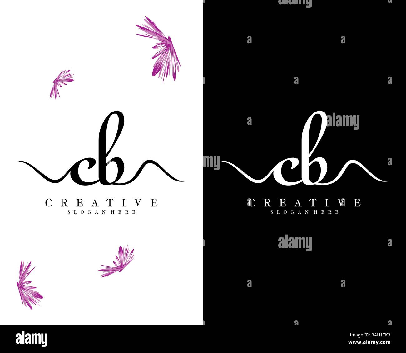 creative letter CB, BC logo design vector Stock Vector