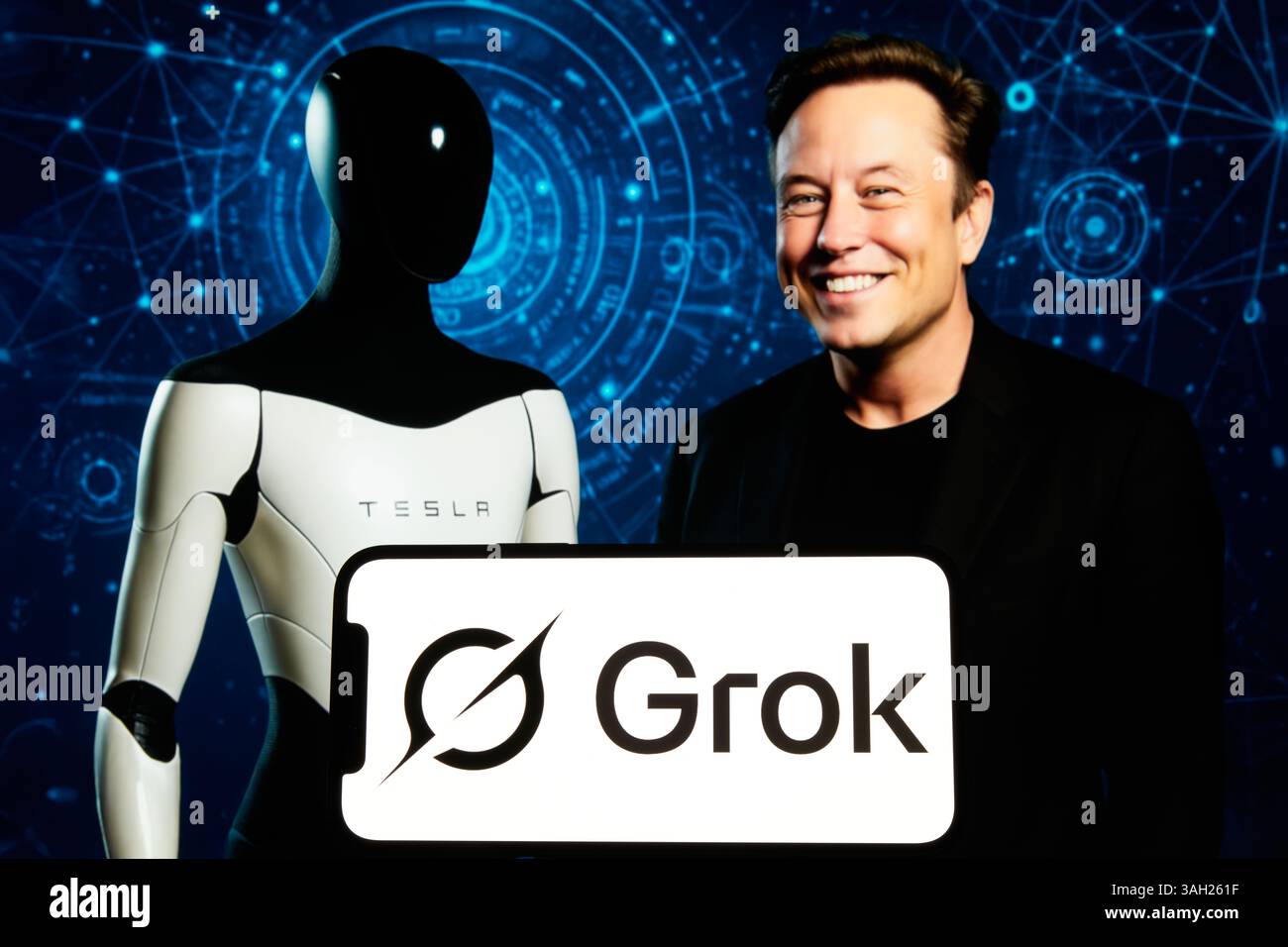 Elon Musk with Tesla Optimus Robot and Grok AI: The Future of