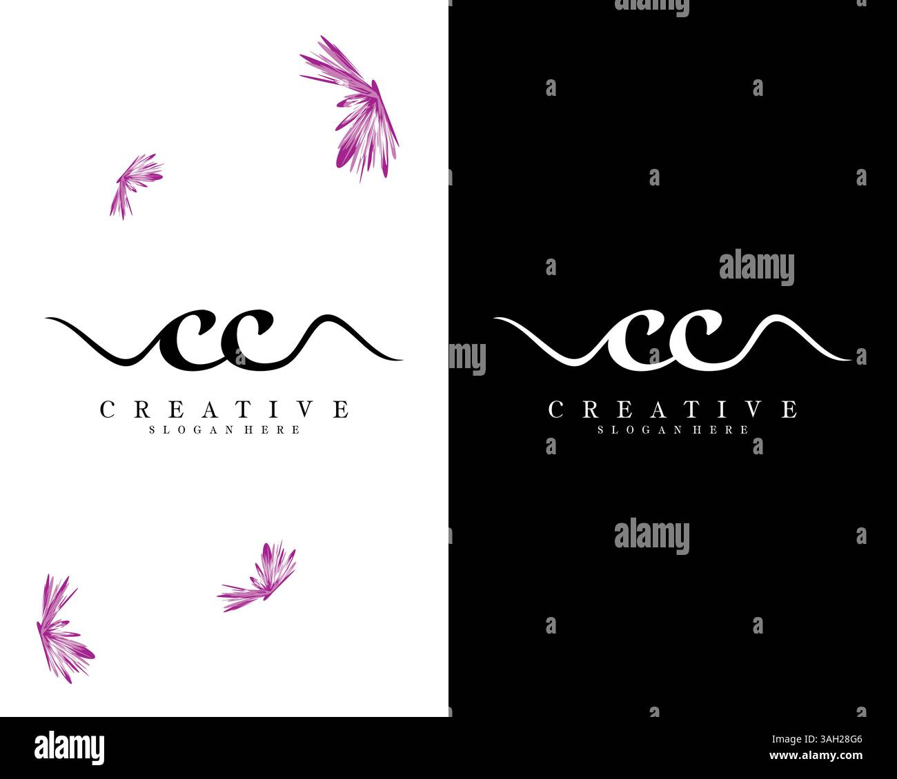 creative letter CC, C logo design vector Stock Vector