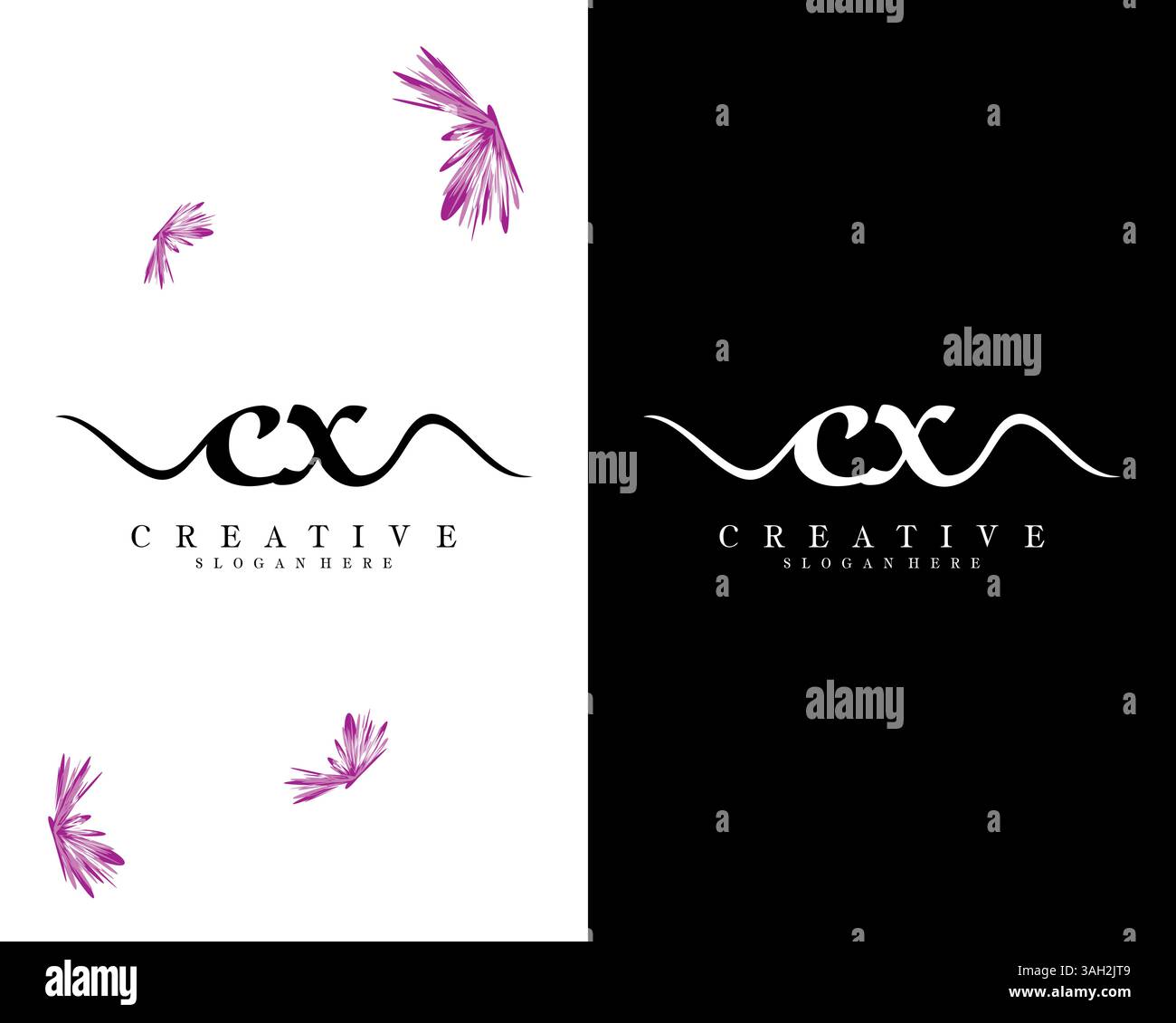 creative letter CX, XC logo design vector Stock Vector