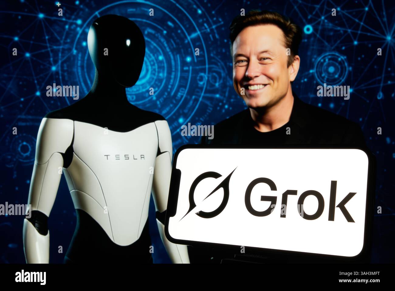 Elon Musk with Tesla Optimus Robot and Grok AI: The Future of