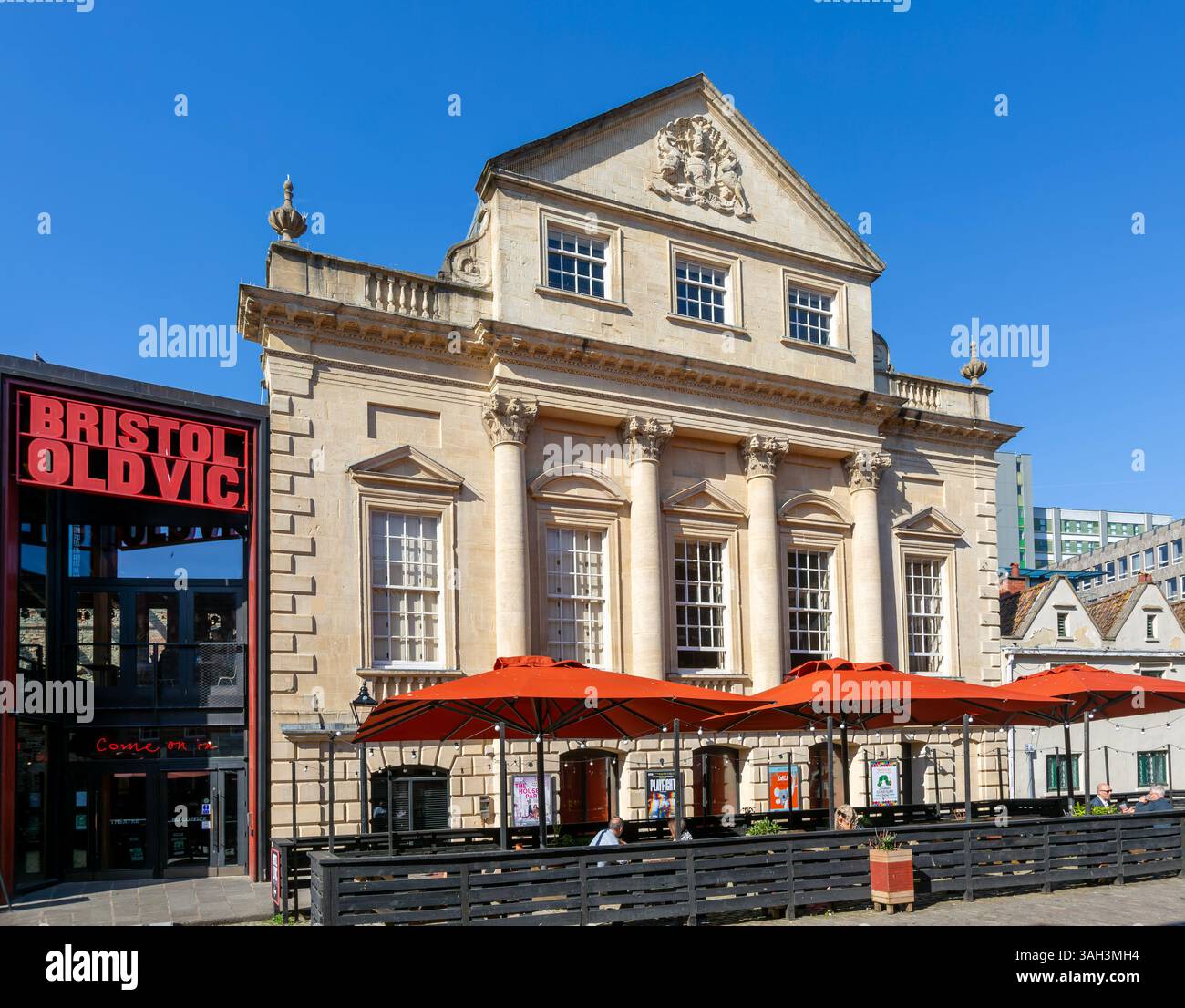 Historic Georgian facade of the Bristol Old Vic theatre, King Street ...