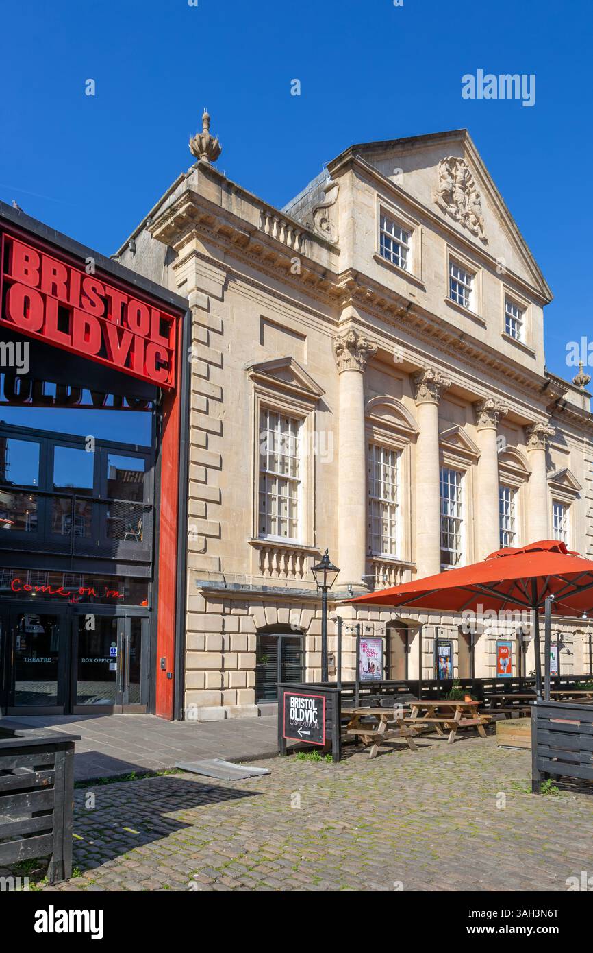 Historic Georgian facade of the Bristol Old Vic theatre, King Street ...