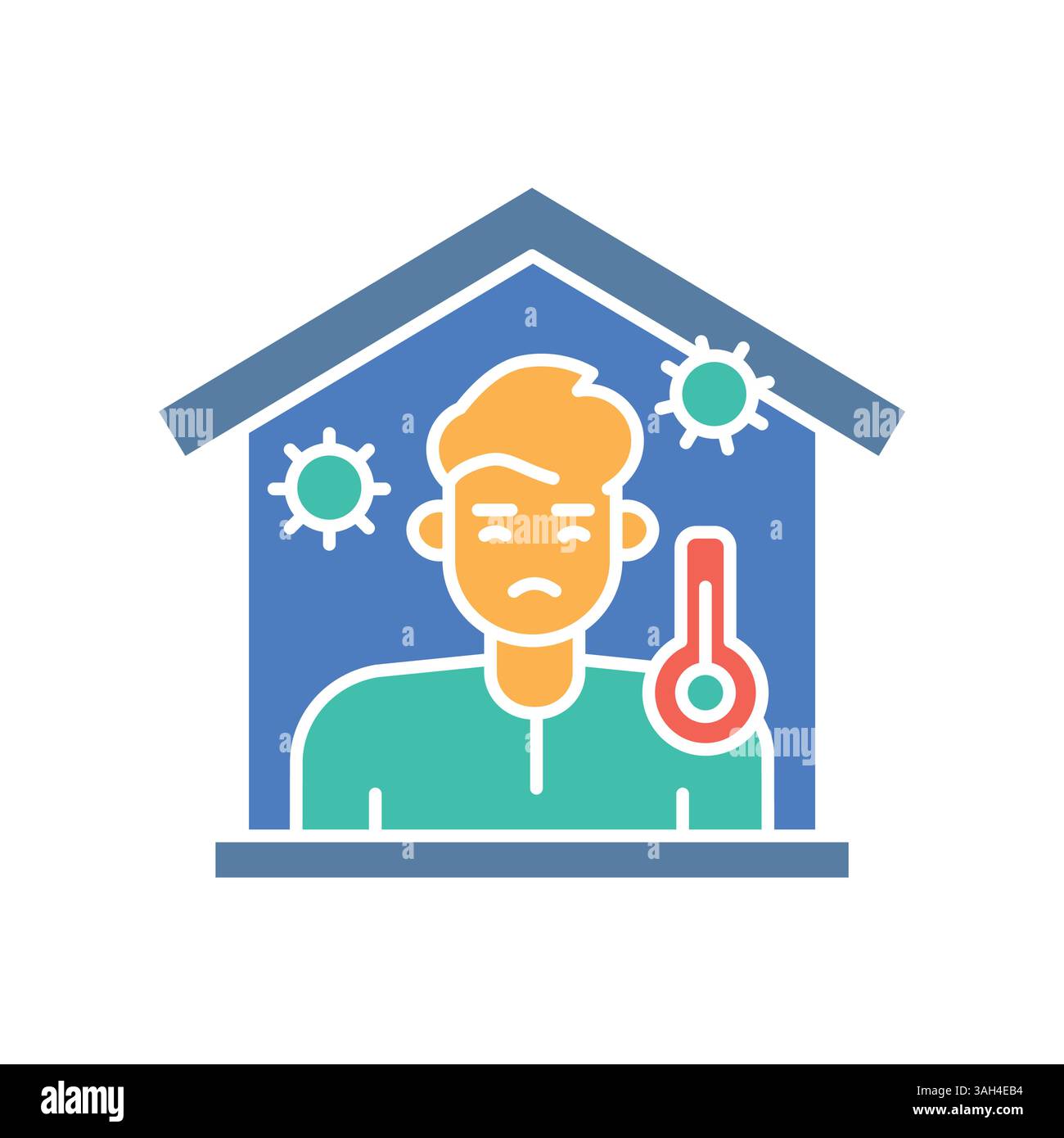 home isolation color flat icon for digital and print projects. Minimal ...